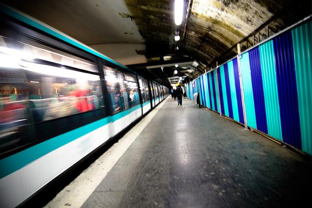 Paris subway zips by